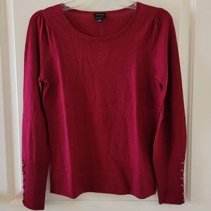 NWT! Talbots Burgundy Red 100% Merino Wool Sweater, XS